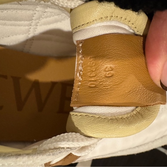Loewe Women's Cream and Tan FLOW Sneakers - Picture 7 of 9